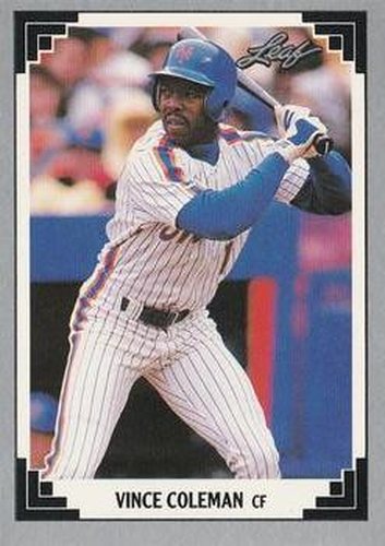 #427 Vince Coleman - New York Mets - 1991 Leaf Baseball