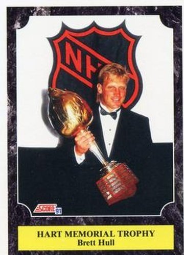 #428 Brett Hull Hart Memorial Trophy - St. Louis Blues - 1991-92 Score American Hockey