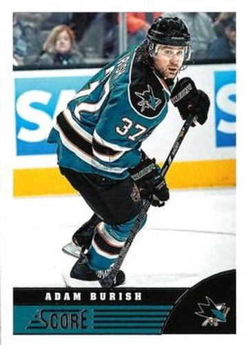 #428 Adam Burish - San Jose Sharks - 2013-14 Score Hockey