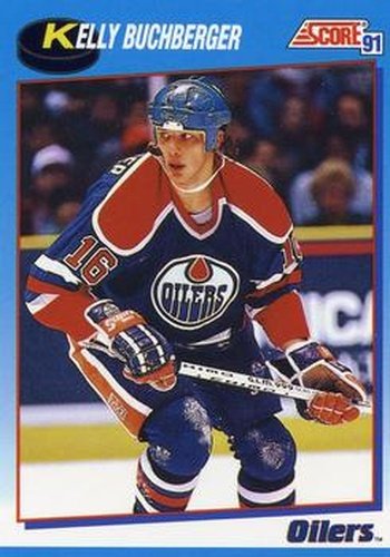 #429 Kelly Buchberger - Edmonton Oilers - 1991-92 Score Canadian Bilingual Hockey