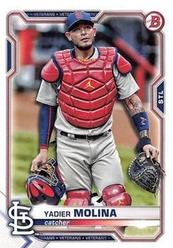 #42 Yadier Molina - St. Louis Cardinals - 2021 Bowman Baseball