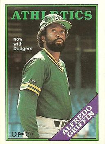 #42 Alfredo Griffin - Los Angeles Dodgers - 1988 O-Pee-Chee Baseball