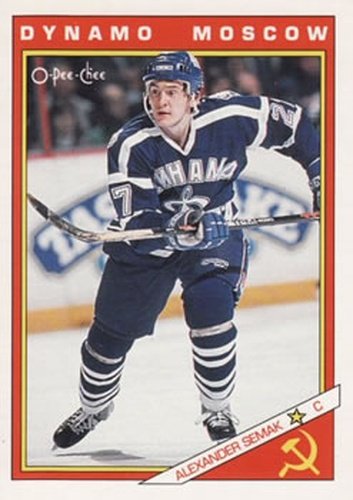 #42R Alexander Semak - Dynamo Moscow - 1991-92 O-Pee-Chee Hockey - Sharks & Russians