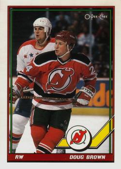 #42 Doug Brown - New Jersey Devils - 1991-92 O-Pee-Chee Hockey