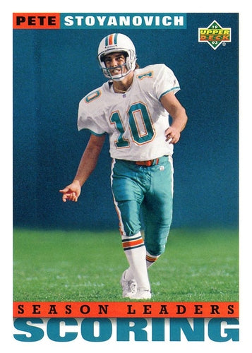 #430 Pete Stoyanovich - Miami Dolphins - 1993 Upper Deck Football