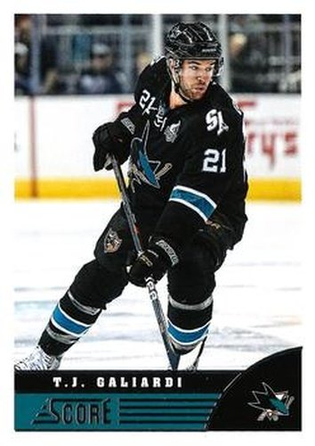 #431 T.J. Galiardi - San Jose Sharks - 2013-14 Score Hockey
