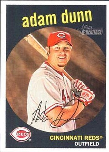 #435 Adam Dunn - Cincinnati Reds - 2008 Topps Heritage Baseball
