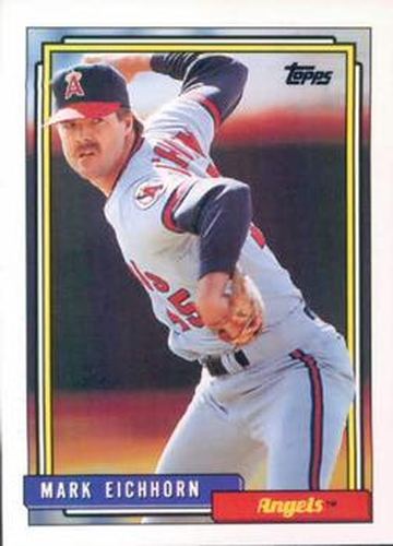 #435 Mark Eichhorn - California Angels - 1992 Topps Baseball