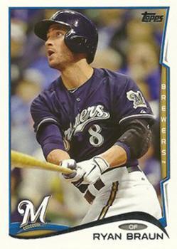 #435b Ryan Braun - Milwaukee Brewers - 2014 Topps Baseball
