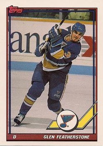 #436 Glen Featherstone - St. Louis Blues - 1991-92 Topps Hockey