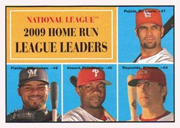 #43 Albert Pujols / Prince Fielder / Ryan Howard / Mark Reynolds - St. Louis Cardinals / Milwaukee Brewers / Philadelphia Phillies / Arizona Diamondbacks - 2010 Topps Heritage Baseball