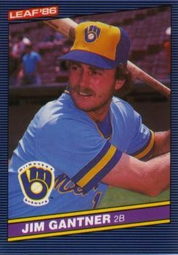 #43 Jim Gantner - Milwaukee Brewers - 1986 Leaf Baseball