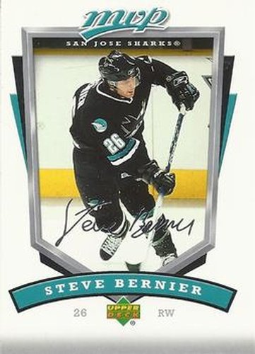 #243 Steve Bernier - San Jose Sharks - 2006-07 Upper Deck MVP Hockey