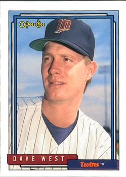 #442 Dave West - Minnesota Twins - 1992 O-Pee-Chee Baseball