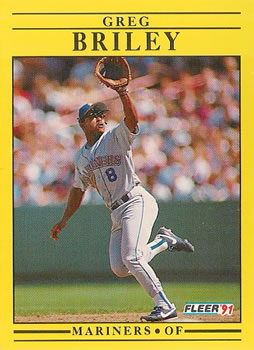 #444 Greg Briley - Seattle Mariners - 1991 Fleer Baseball