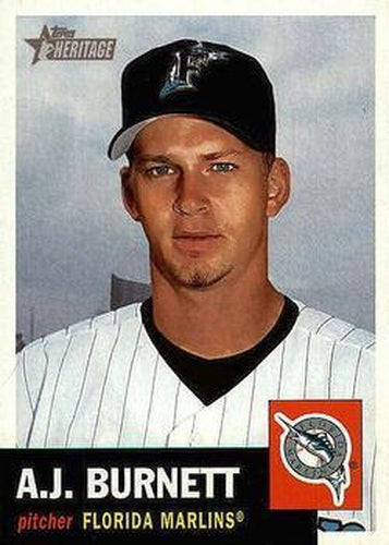#444 A.J. Burnett - Florida Marlins - 2002 Topps Heritage Baseball