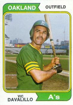 #444 Vic Davalillo - Oakland Athletics - 1974 Topps Baseball