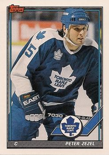#445 Peter Zezel - Toronto Maple Leafs - 1991-92 Topps Hockey
