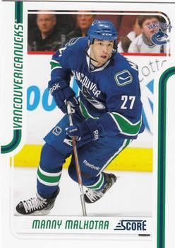 #446 Manny Malhotra - Vancouver Canucks - 2011-12 Score Hockey