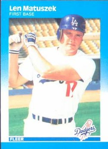 #447 Len Matuszek - Los Angeles Dodgers - 1987 Fleer Baseball