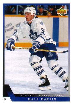 #447 Matt Martin - Toronto Maple Leafs - 1993-94 Upper Deck Hockey