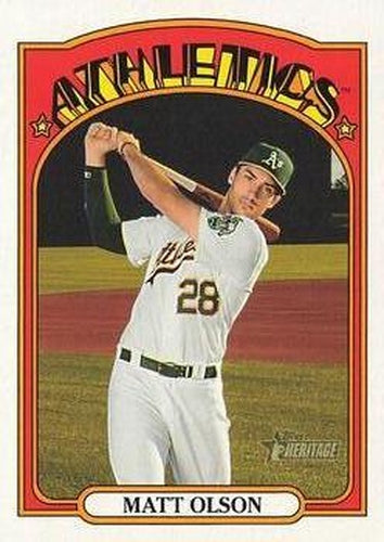 #448 Matt Olson - Oakland Athletics - 2021 Topps Heritage Baseball
