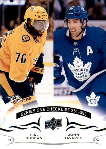 #449 P.K. Subban / John Tavares - Nashville Predators / Toronto Maple Leafs - 2018-19 Upper Deck Hockey