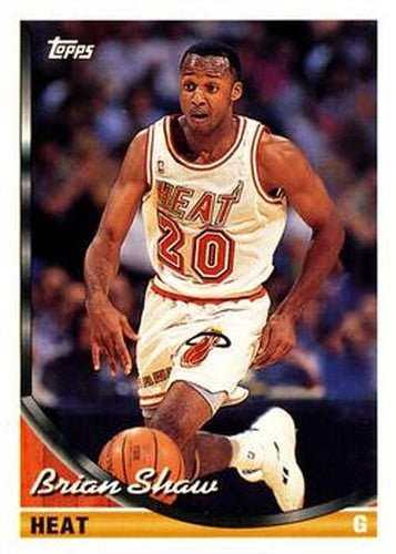 #44 Brian Shaw - Miami Heat - 1993-94 Topps Basketball
