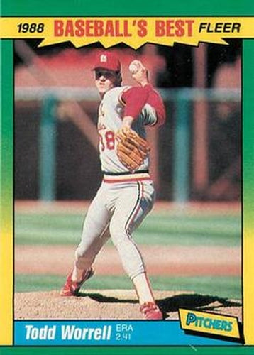 #44 Todd Worrell - St. Louis Cardinals - 1988 Fleer Baseball's Best Sluggers vs Pitchers