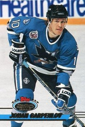 #44 Johan Garpenlov - San Jose Sharks - 1993-94 Stadium Club Hockey