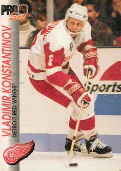#44 Vladimir Konstantinov - Detroit Red Wings - 1992-93 Pro Set Hockey