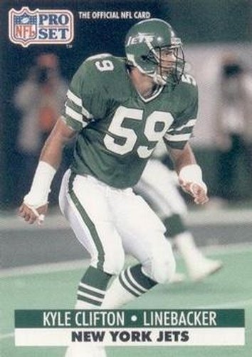 #244 Kyle Clifton - New York Jets - 1991 Pro Set Football