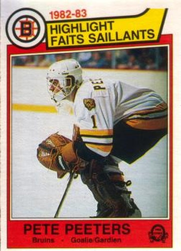 #44 Pete Peeters - Boston Bruins - 1983-84 O-Pee-Chee Hockey