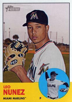 #450 Leo Nunez - Miami Marlins - 2012 Topps Heritage Baseball
