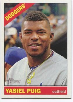 #450a Yasiel Puig - Los Angeles Dodgers - 2015 Topps Heritage Baseball