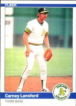 #452 Carney Lansford - Oakland Athletics - 1984 Fleer Baseball