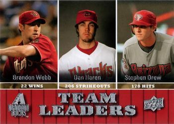 #453 Brandon Webb / Dan Haren / Stephen Drew - Arizona Diamondbacks - 2009 Upper Deck Baseball