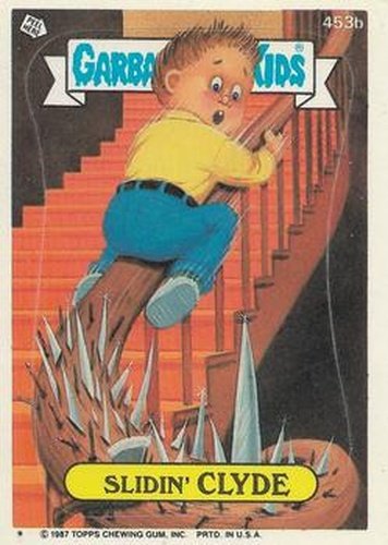 #453b Slidin' Clyde - 1987 Topps Garbage Pail Kids Series 11