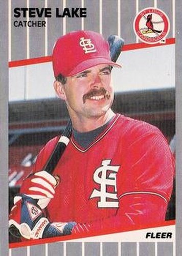 #454 Steve Lake - St. Louis Cardinals - 1989 Fleer Baseball