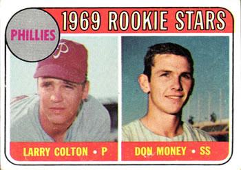 #454a Phillies 1969 Rookie Stars Larry Colton / Don Money - Philadelphia Phillies - 1969 Topps Baseball
