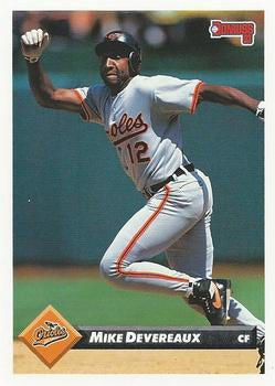 #455 Mike Devereaux - Baltimore Orioles - 1993 Donruss Baseball