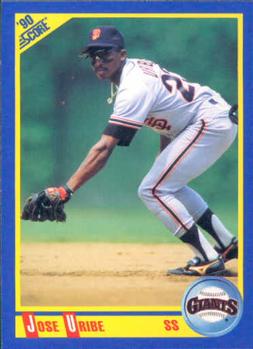 #455 Jose Uribe - San Francisco Giants - 1990 Score Baseball