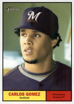 #456 Carlos Gomez - Milwaukee Brewers - 2010 Topps Heritage Baseball