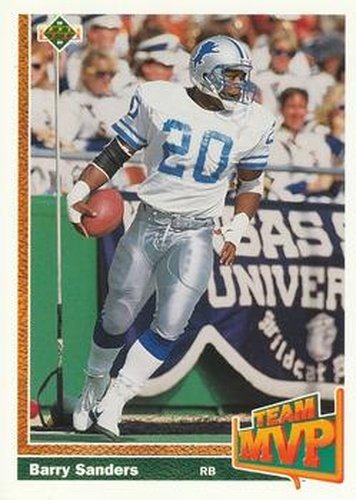#458 Barry Sanders - Detroit Lions - 1991 Upper Deck Football
