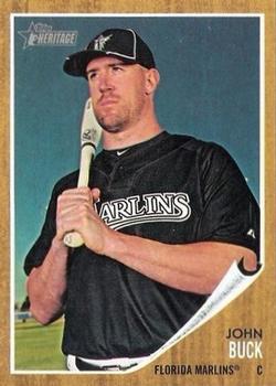 #459 John Buck - Florida Marlins - 2011 Topps Heritage Baseball