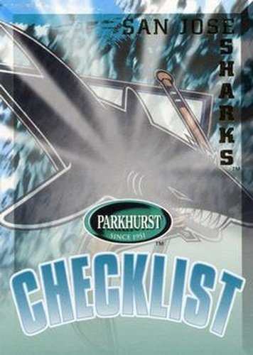 #459 Sharks Checklist - San Jose Sharks - 1995-96 Parkhurst International Hockey