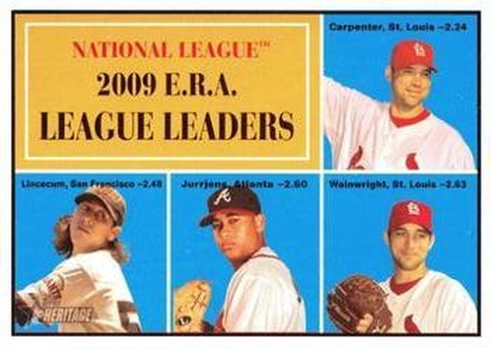 #45 Chris Carpenter / Tim Lincecum / Jair Jurrjens / Adam Wainwright - St. Louis Cardinals / San Francisco Giants / Atlanta Braves - 2010 Topps Heritage Baseball