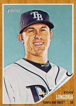 #45 Evan Longoria - Tampa Bay Rays - 2011 Topps Heritage Baseball