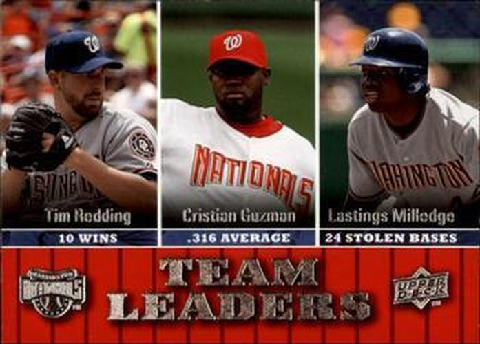 #460 Tim Redding / Cristian Guzman / Lastings Milledge - Washington Nationals - 2009 Upper Deck Baseball