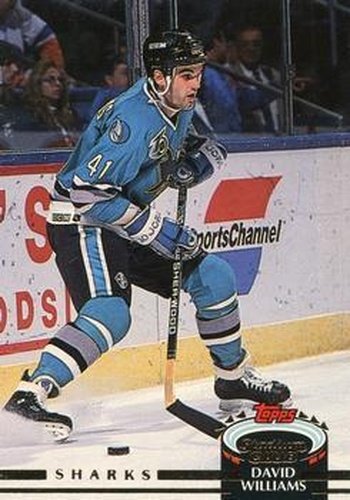 #461 David Williams - San Jose Sharks - 1992-93 Stadium Club Hockey